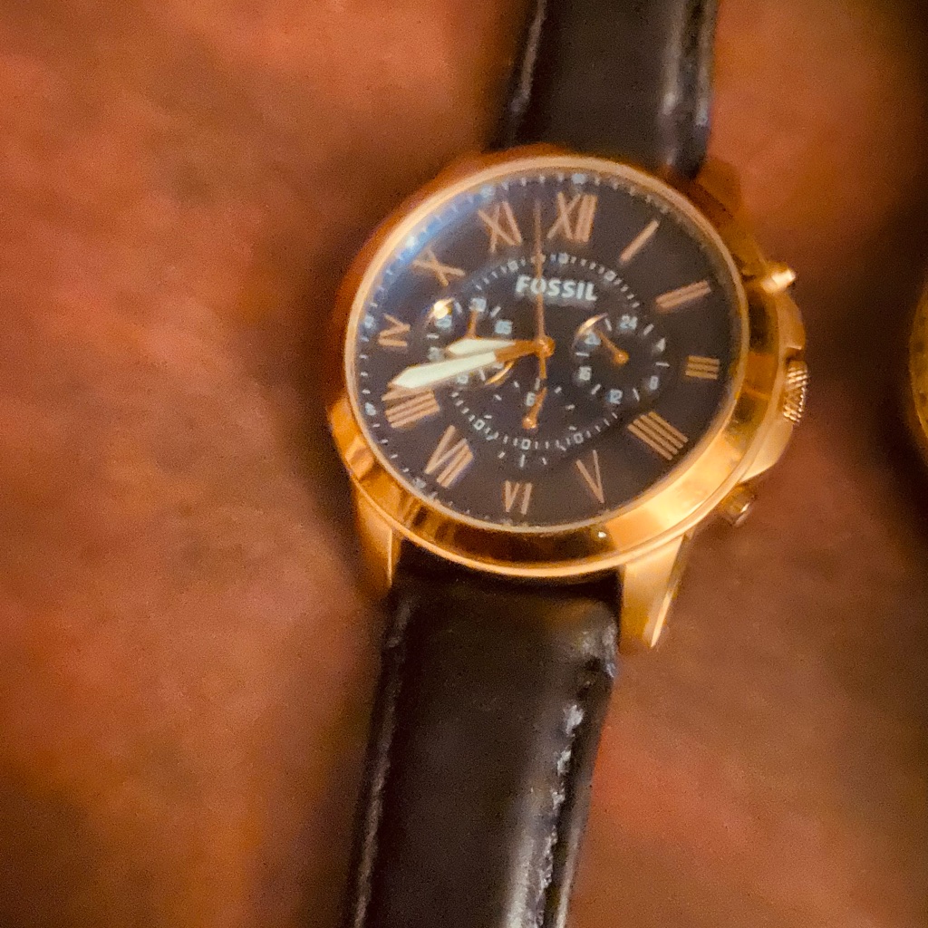 Fossil Black And Gold Chronograph Watch
